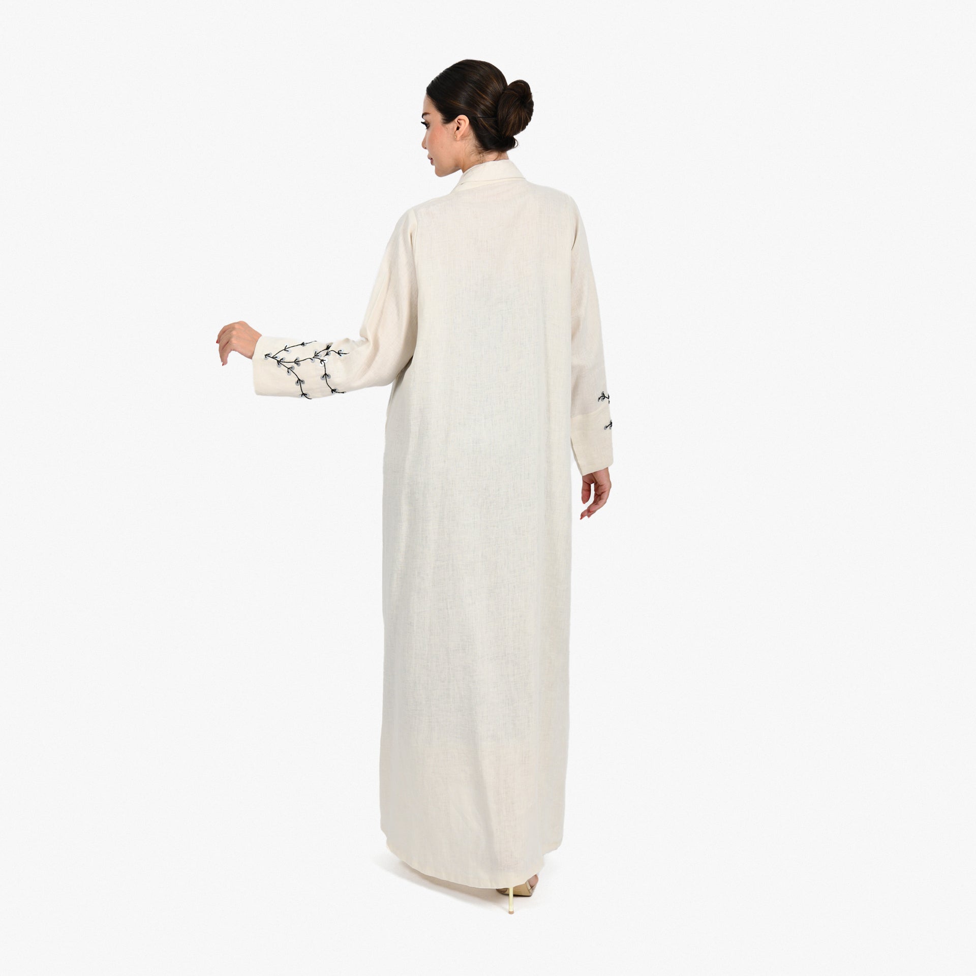 Off White Suit Sequens Abaya by Darzah - WECRE8