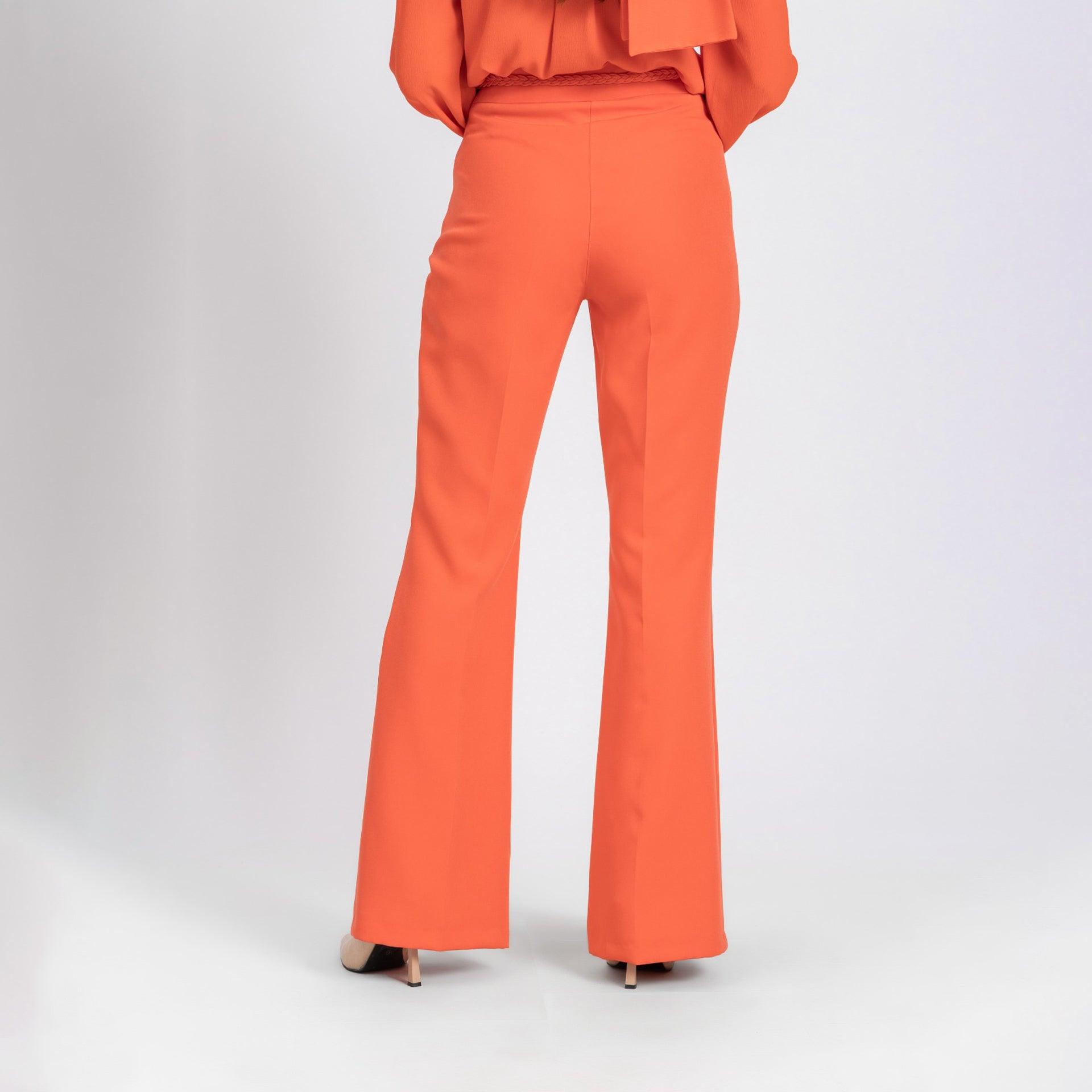 Orange Classy Flared- High Waist Pants From Elanove - WECRE8