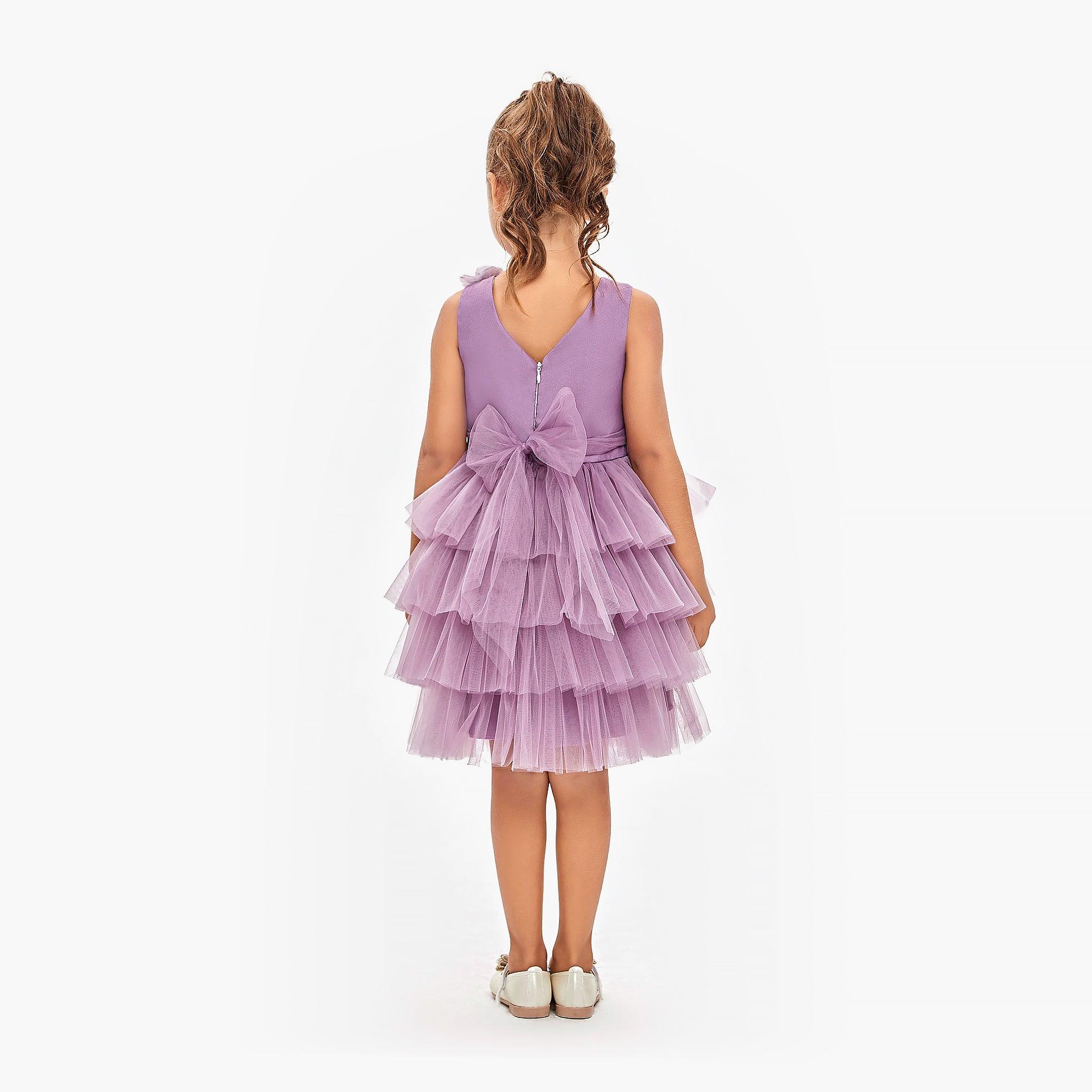 Purple Roses Kids Dress By Wecre8 - WECRE8