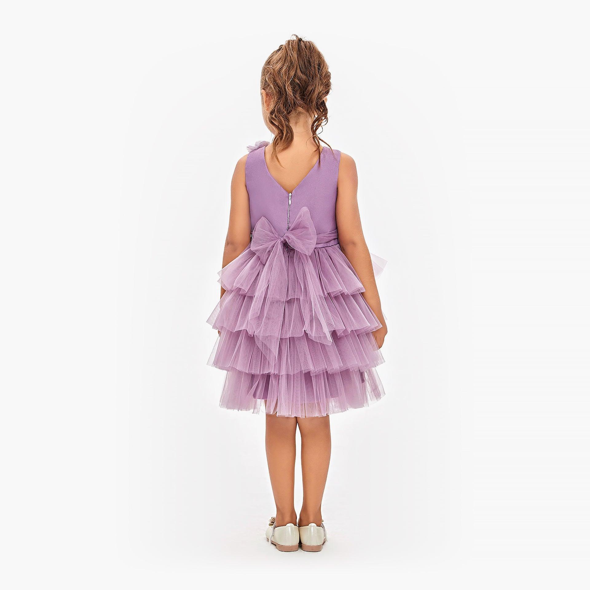 Purple Roses Kids Dress By Wecre8 - WECRE8