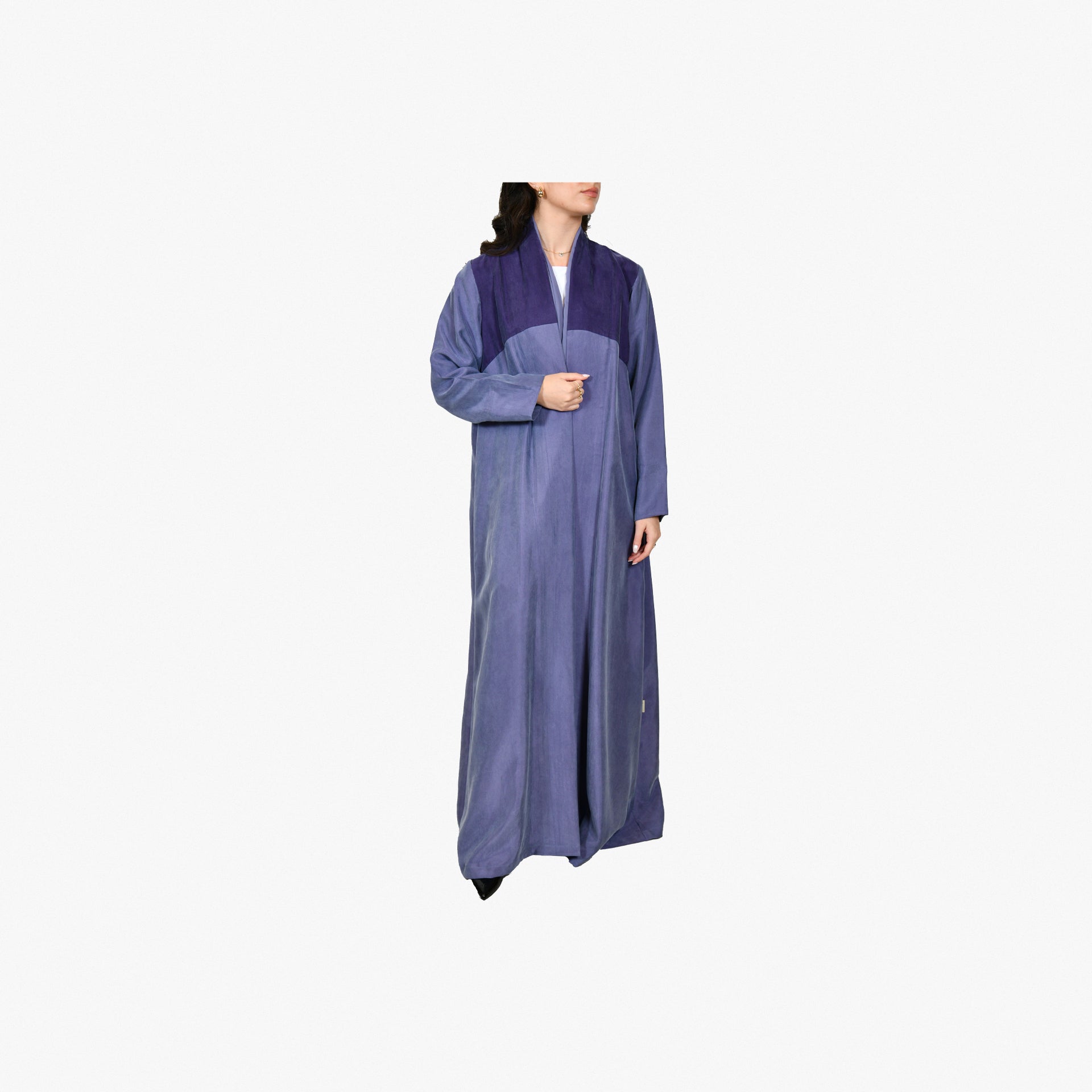 Purple Washed Silk Abaya From Darzah - WECRE8