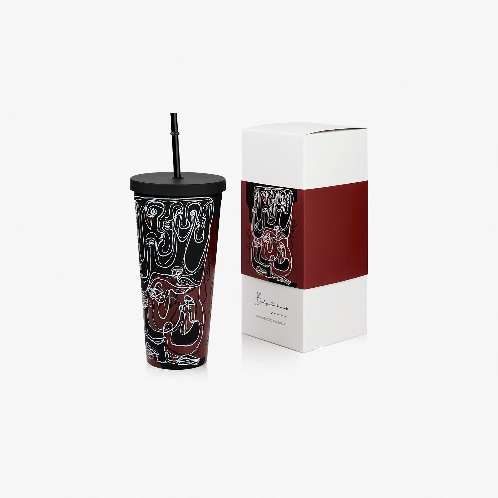 Red Sketch Cup with Straw From Belyatchou - WECRE8