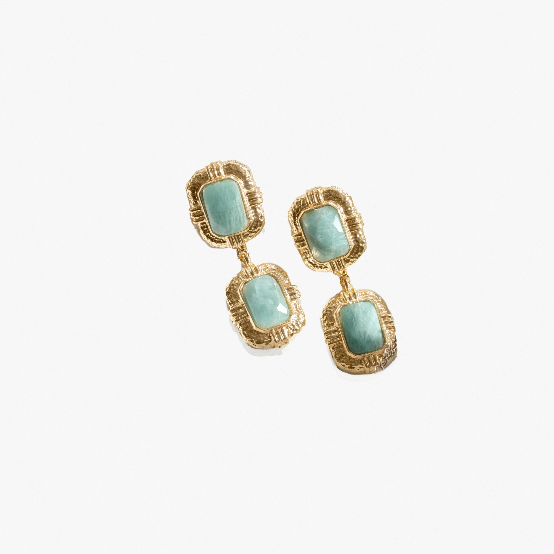 Ruqayyah Gold Amazonite Earrings by Lady D World - WECRE8