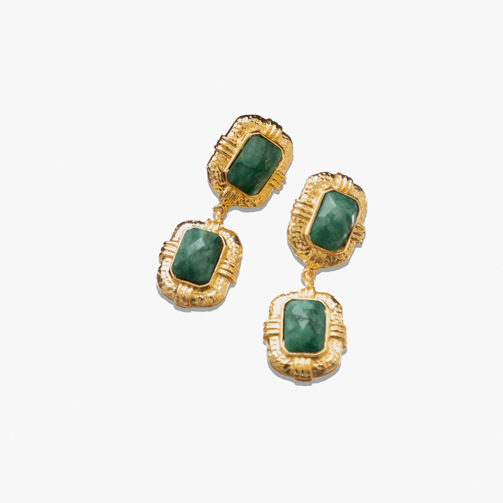 Sahar Gold Emerald Earrings by Lady D World - WECRE8