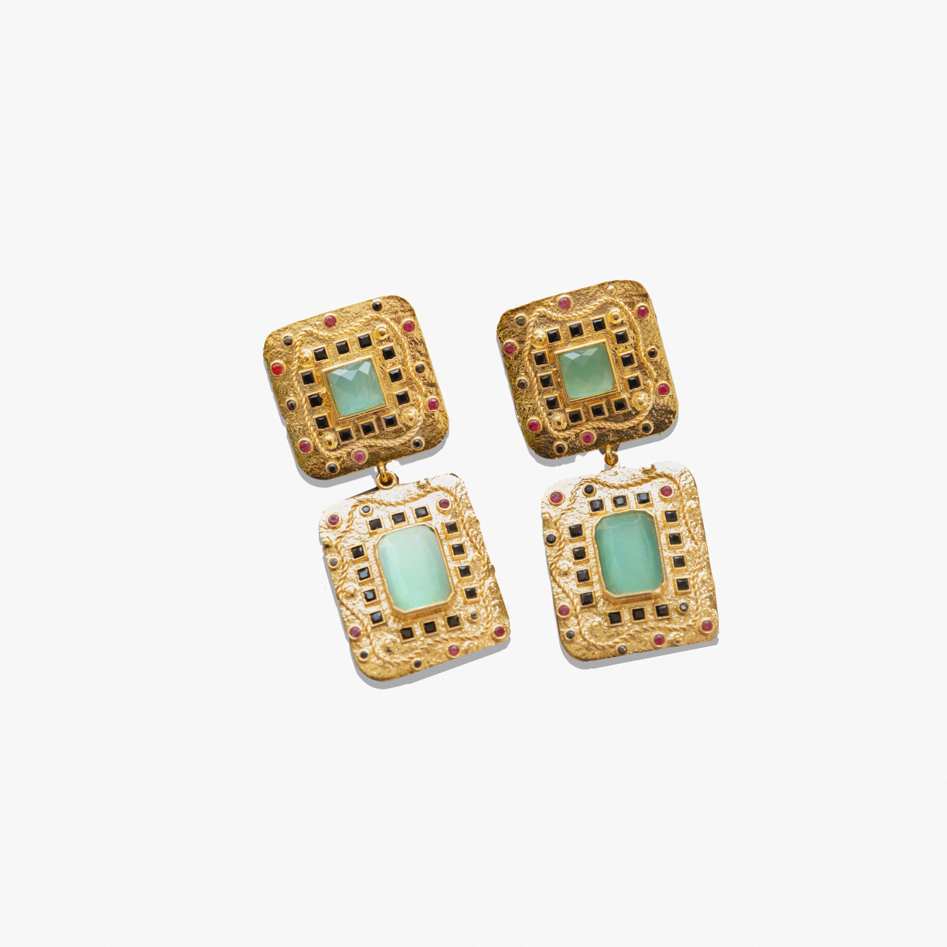 Samira Gold Amazonite Earrings by Lady D World - WECRE8