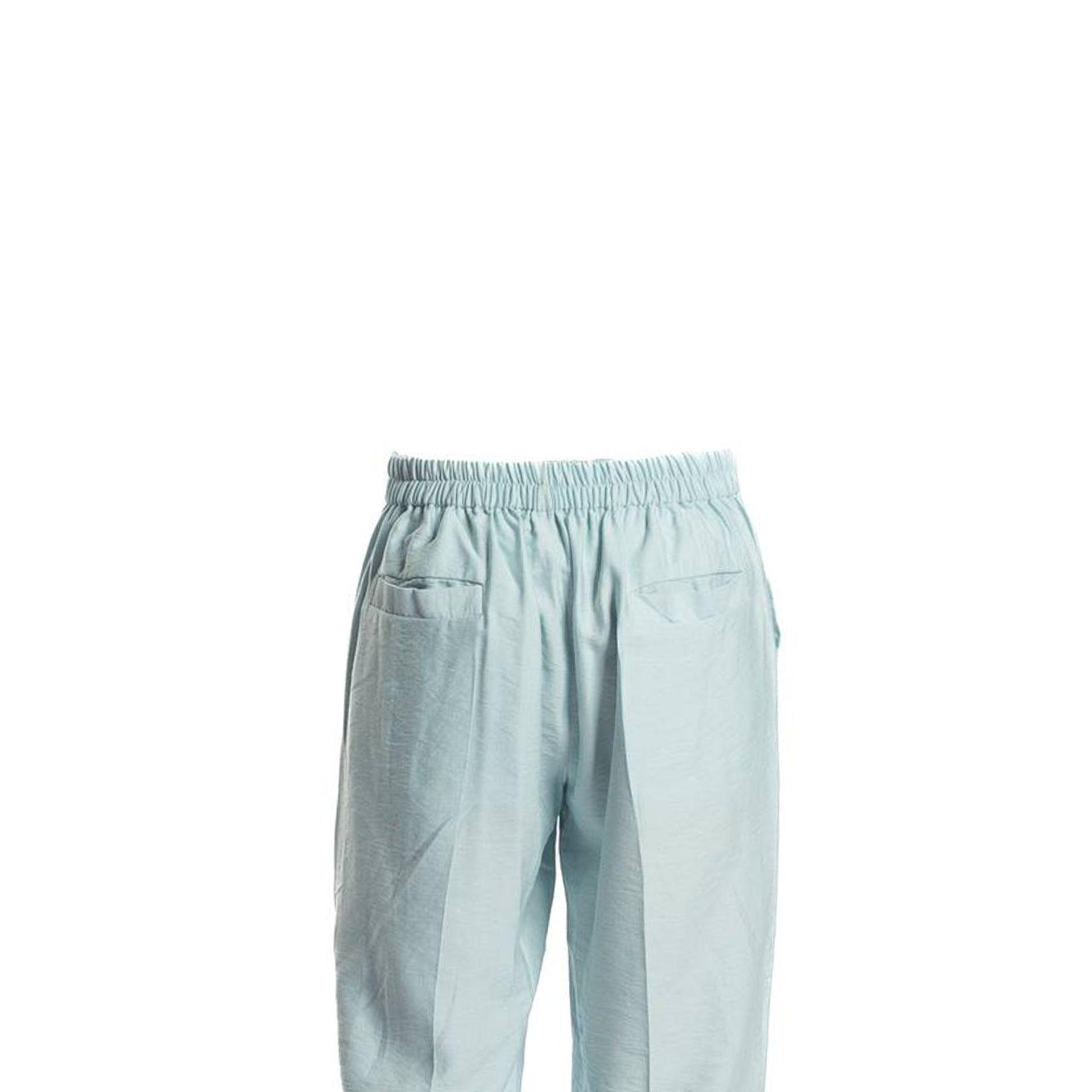 Sky Blue Linen Pants From Hajruss - WECRE8