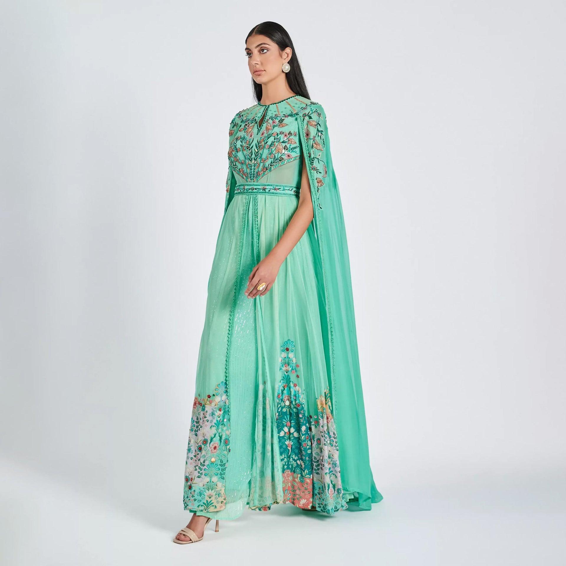 Turquoise Embroidery Samantha Dress From Shalky - WECRE8