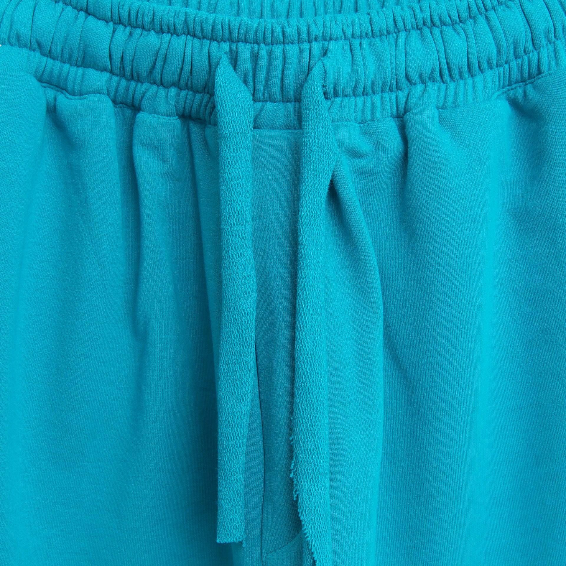 Turquoise Shorts With White Stripes By S32 - WECRE8