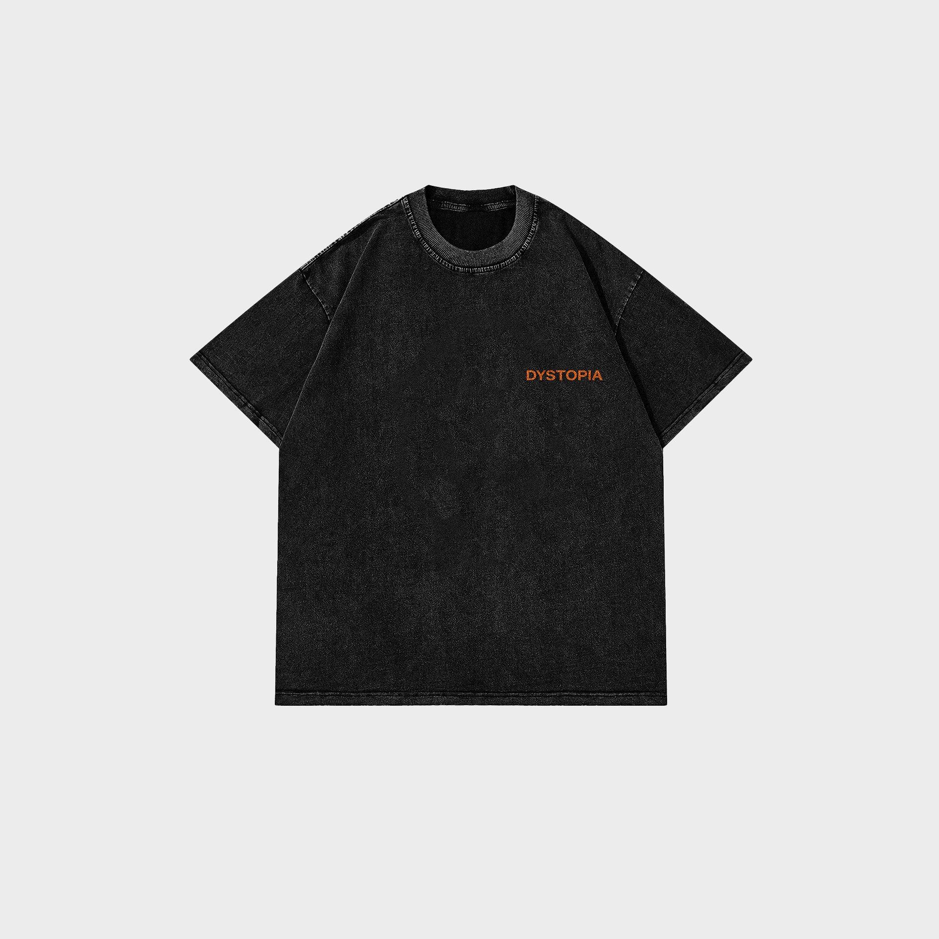 Washed Black 012 Code T-shirt From Dystopia - WECRE8