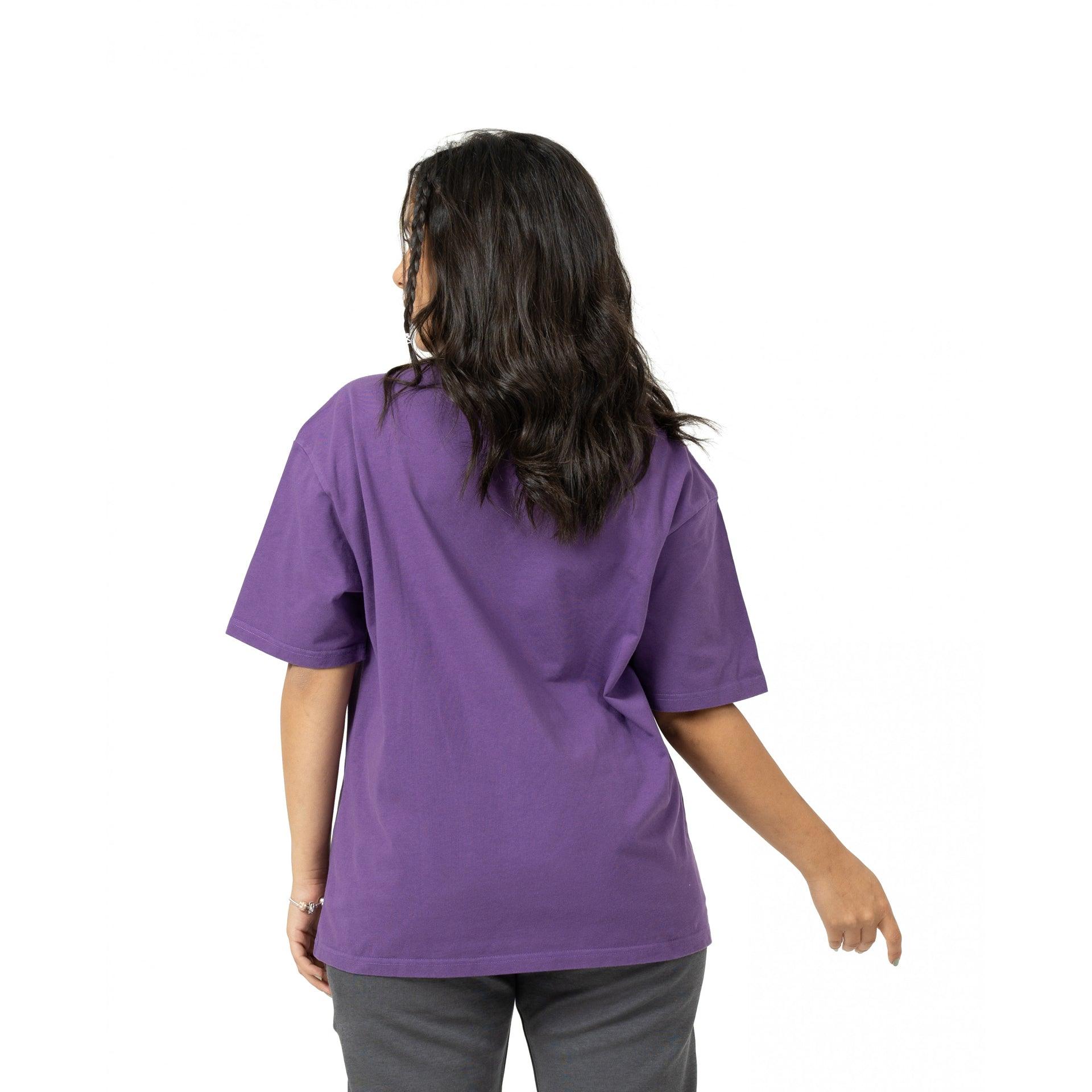 Washed Purple Cotton T-shirt By Weaver Design - WECRE8