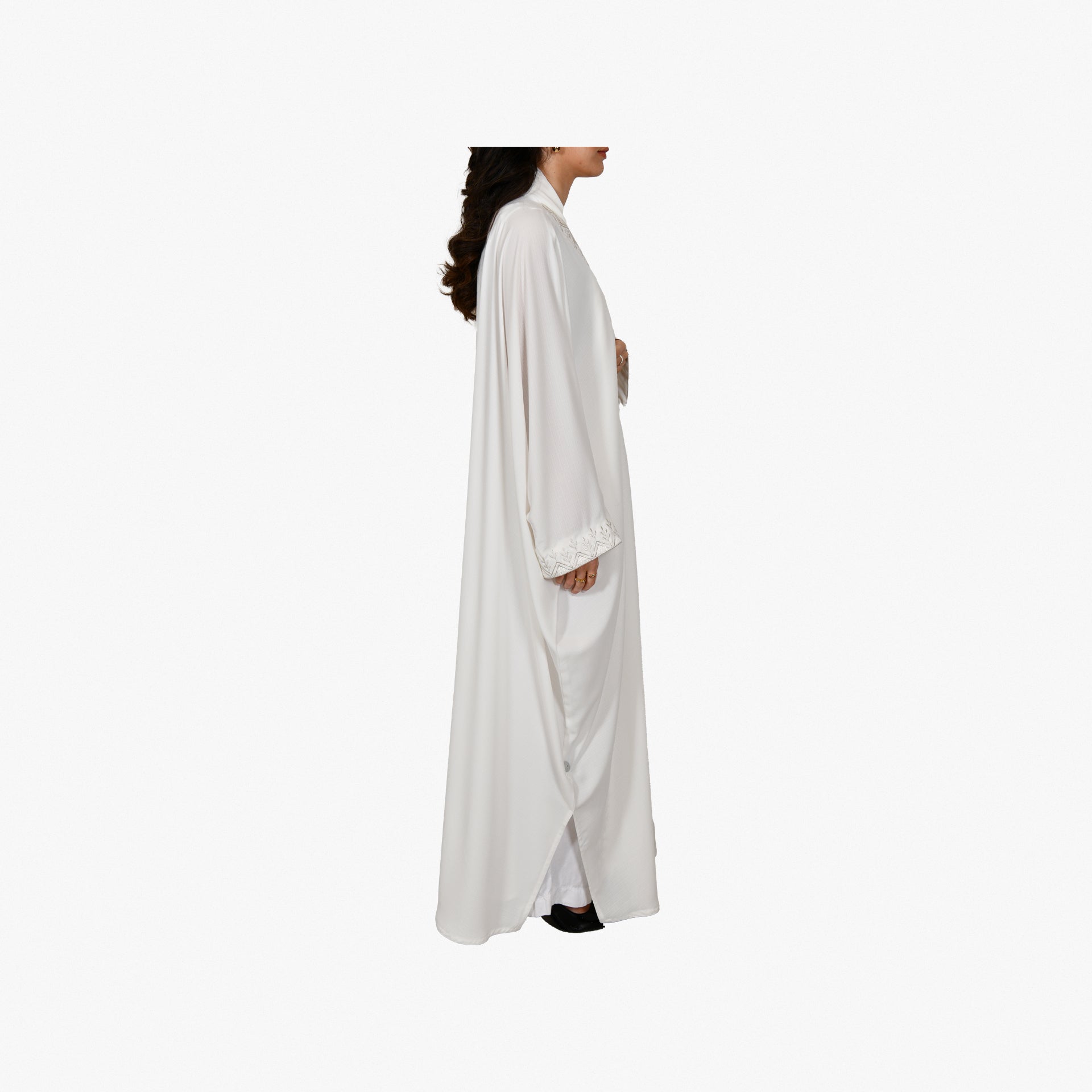 White Hijazi Abaya From Bisht Design - WECRE8