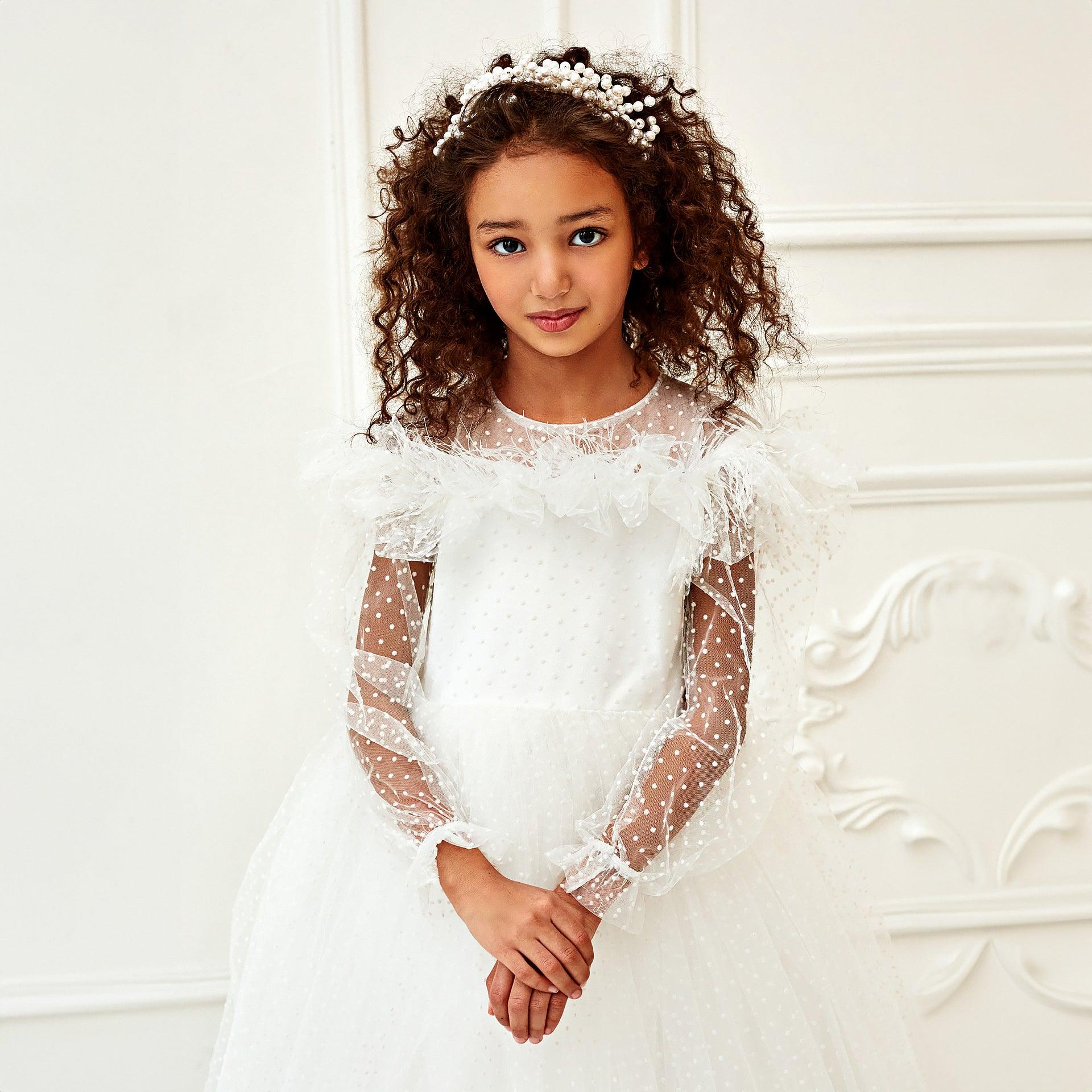 White Kids Princess Dress By Wecre8 - WECRE8