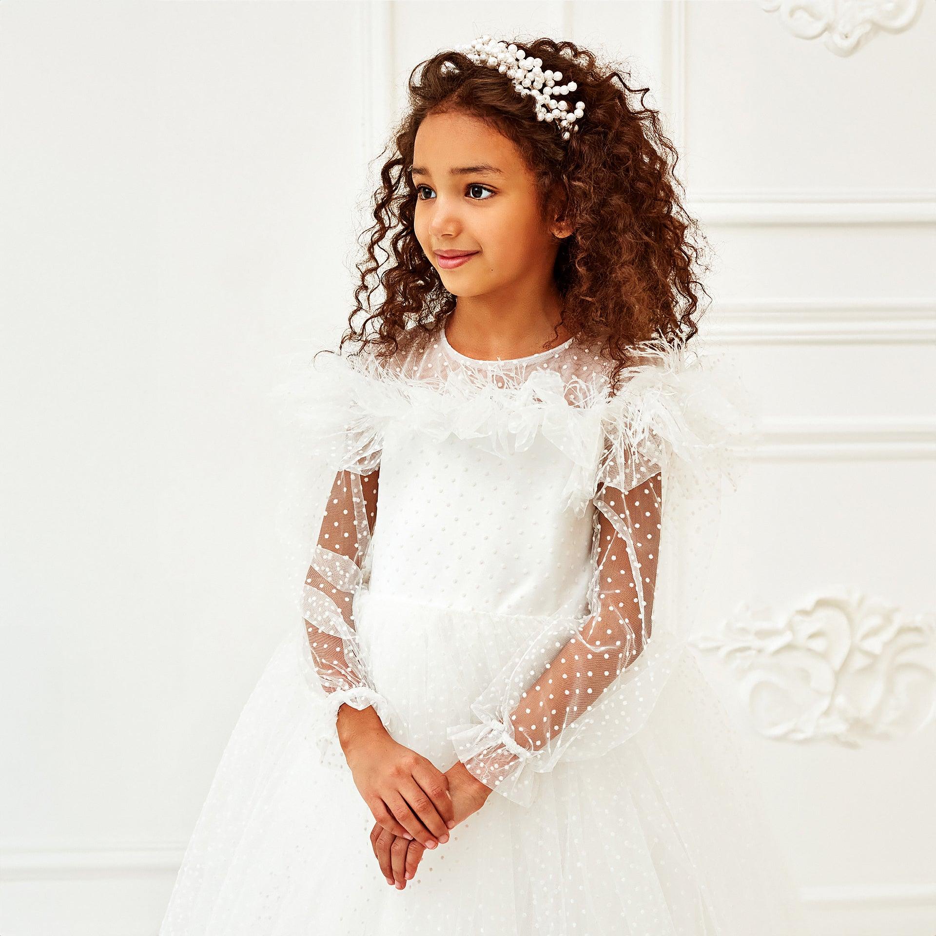 White Kids Princess Dress By Wecre8 - WECRE8