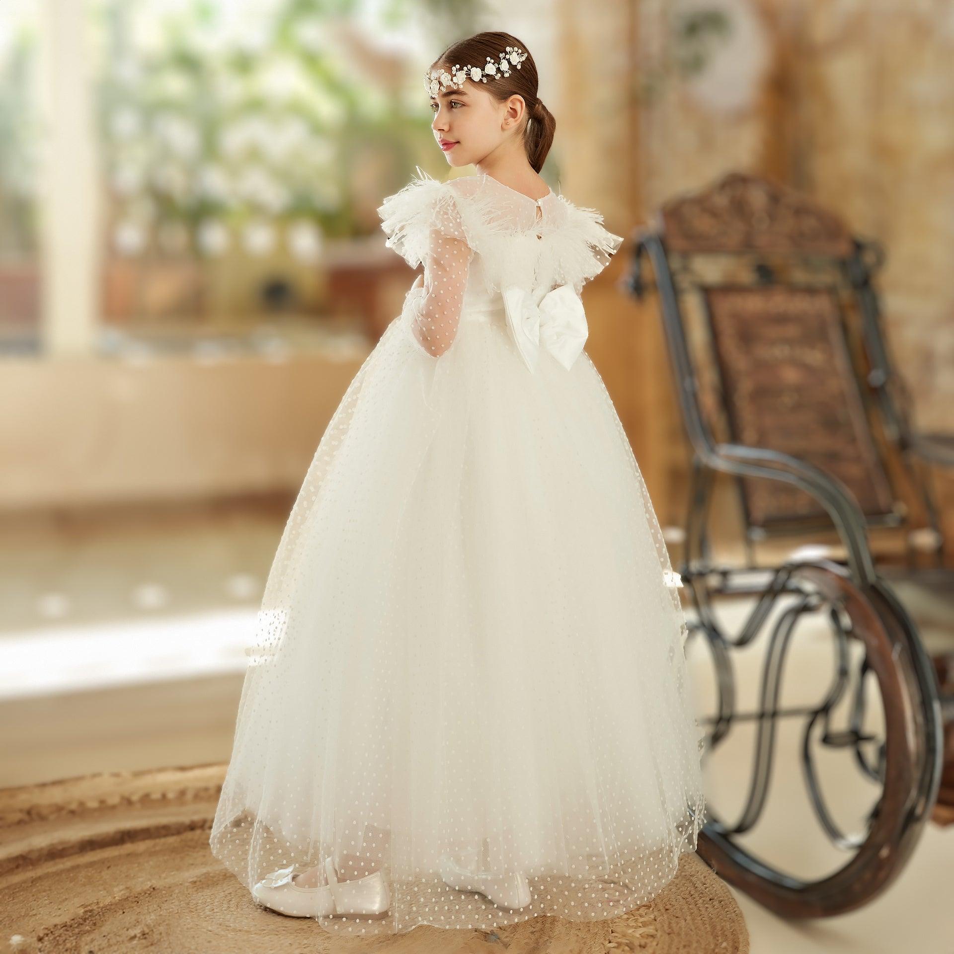 White Kids Princess Dress By Wecre8 - WECRE8