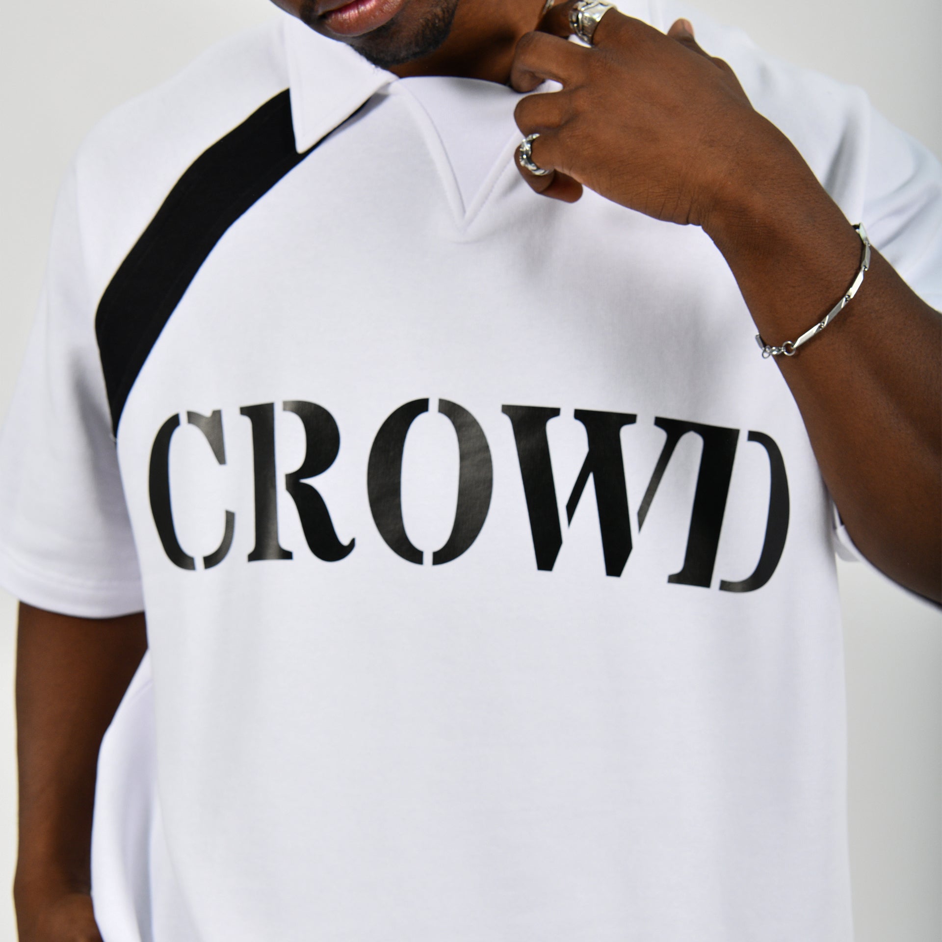 White Polo T-shirt From Crowd - WECRE8