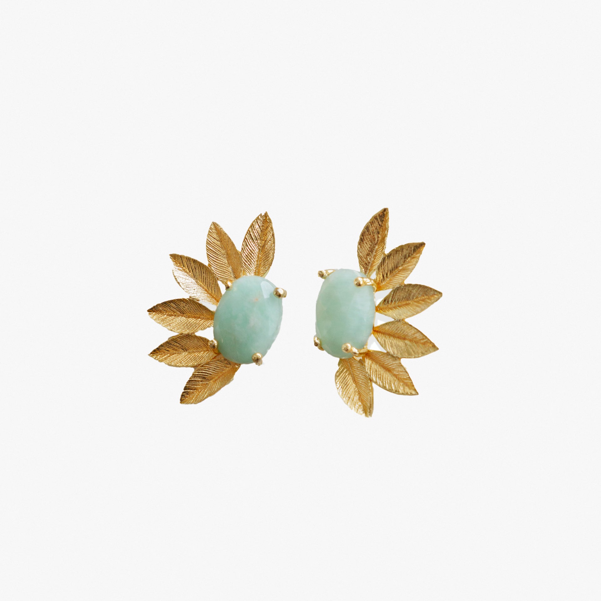 Zahra Gold Amazonite Earrings by Lady D World - WECRE8